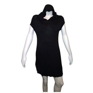 Women Black Sheer Hooded Top